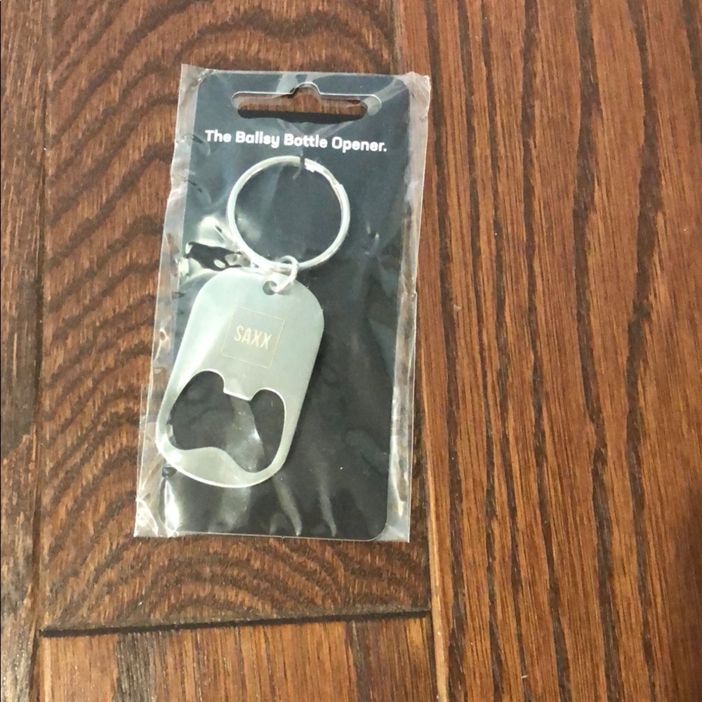 Saxx Silver Keychain Bottle Opener NWT